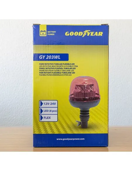 Rotierende LED-Taschenlampe für Traktoren. Mit Metallhalterung mit Flügelmutter | %EAN13%