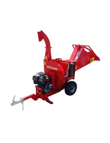 Biotrituratore autoalimentato SportGarden 15HP, trainabile, tritura fino a 120 mm