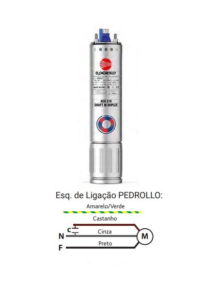 Motor 4" p/ eletrobombas submersibles Pedrollo 4PDm/0,75 - 240v