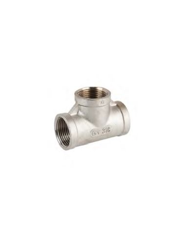 Raccordo a T in acciaio inox Aisi 316 - 1/2" - F