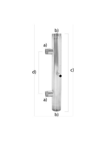 Collettore triplo aspirazione/compressione in acciaio inox Aisi 304- IX 3X