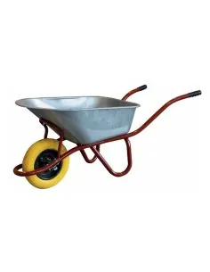 Carretilla LIS F10 EVO con cubeta galvanizada y rueda antipinchazos