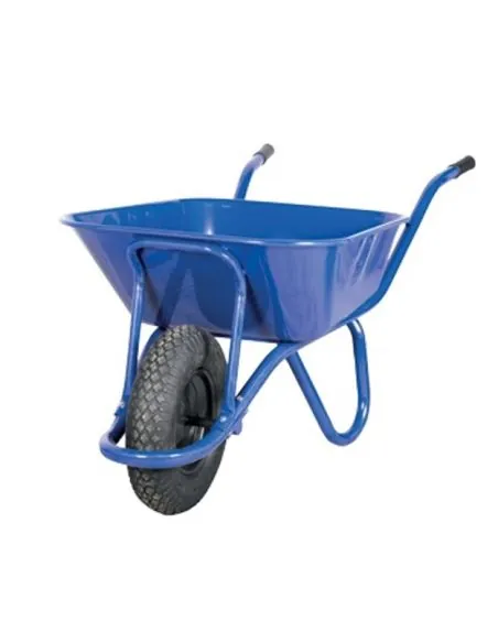 LIS F10 EVO Wheelbarrow, blue metal bowl, pneumatic wheel | %EAN13%